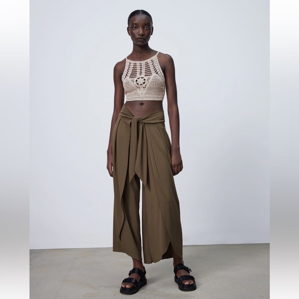 Zara flowy Pareo pants - tobacco brown